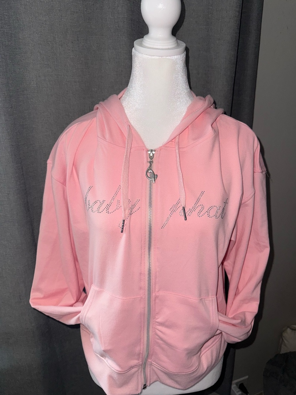 Baby Phat Pink Rhinestone  Zip-Up Hoodie
